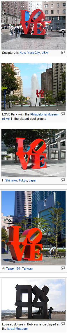 Source: http://en.wikipedia.org/wiki/List_of_Love_sculptures