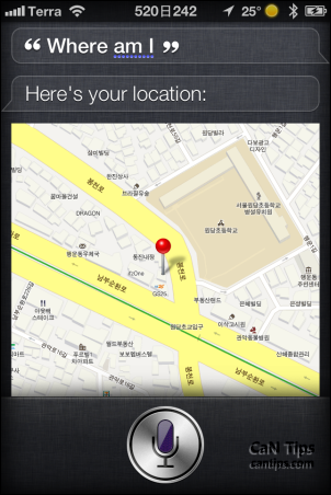 iPhone Siri: "Where am I"