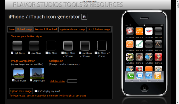 iPhone / iTouch icon generator