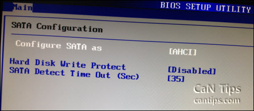 BIOS 셋업에서 AHCI 모드 선택