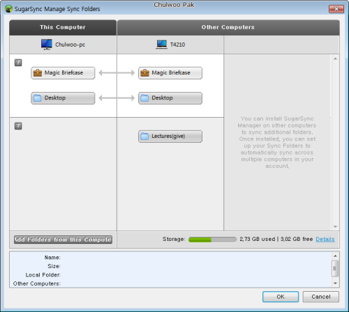 SugarSync Manage Sync Folder